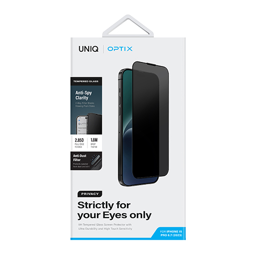 Kính Cường Lực UNIQ OPTIX Privacy (Chống Nhìn Trộm) For iPhone 15