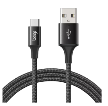 Dây cáp dù sạc nhanh USB to Type-C Bagi dài 1.2m (CS120)