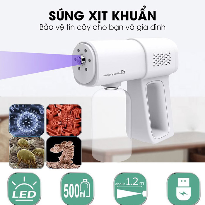 Súng phun khử khuẩn cầm tay Nano K5