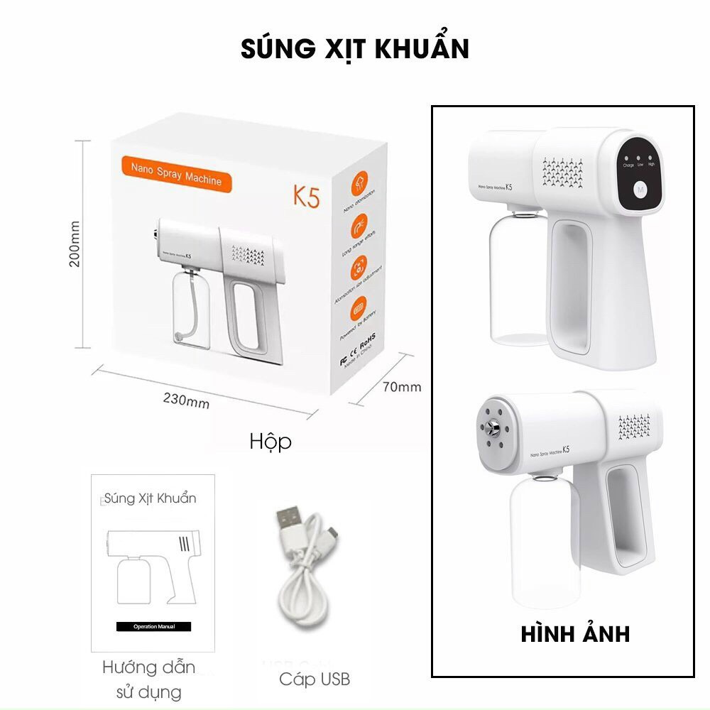 Súng phun khử khuẩn cầm tay Nano K5